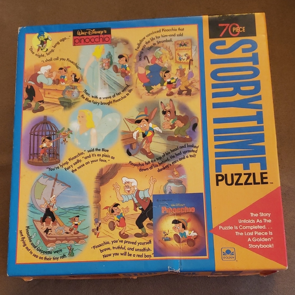 RARE Disney Pinocchio 70 Piece Storytime Puzzle